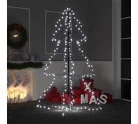 vidaXL Arbre de Noël Cône 240 LED d'Intérieur/d'Extérieur Sapin de Noël Décoration de Noël Ornement de Noël Jardin Patio Arrière-cour Salon 98x150 cm Rouge G