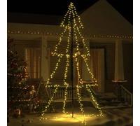 vidaXL Arbre de Noël Cône 360 LED d'Intérieur/d'Extérieur Sapin de Noël Décoration de Noël Ornement de Noël Jardin Patio Arrière-cour Salon 143x250 cm 328591 Blanc G