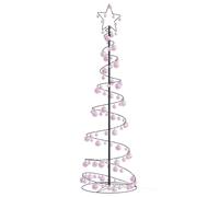 vidaXL Arbre de Noël cône lumineux avec boules 120 LED 180 cm