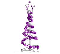 vidaXL Arbre de Noël cône lumineux avec boules 80 LED 120 cm