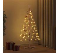 vidaXL Arbre de Noël en bois avec support Marron 125 cm Bambou