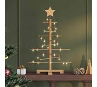 vidaXL Arbre de Noël en bois avec support Marron 75 cm Bambou