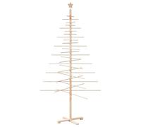 vidaXL Arbre de Noël en bois 210 cm – Bois massif de pin – Marron, style scandinave