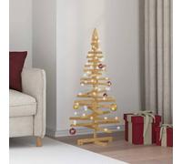 vidaXL Arbre de Noël en Bois Marron 120 cm Bois Massif en pin, Salon, Arbre de Noël Moderne, déco Festive Rustique, Support créatif en Bois, idées déco saisonnières DIY