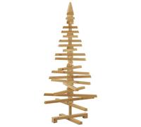 vidaXL Arbre de Noël en Bois Marron 120 cm Bois Massif en pin, Salon, Arbre de Noël Moderne, déco Festive Rustique, Support créatif en Bois, idées déco saisonnières DIY