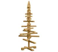 vidaXL Arbre de Noël en Bois Marron 90 cm Bois Massif en pin, Salon, Arbre de Noël Moderne, déco Festive Rustique, Support créatif en Bois, idées déco saisonnières DIY
