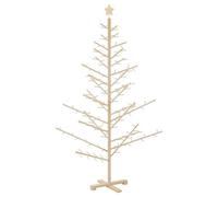 vidaXL Arbre de Noël en Bois Naturel 180 cm Bois Massif en pin, Salon, Arbre de Noël en Bois Moderne, Design Minimaliste, Décoration de Noël Beige, Décor Festif d'Intérieur, Simple en Pin