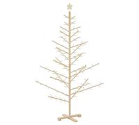 Arbre de Noël en bois avec support Bois massif en pin Décor moderne vidaXL vidaX