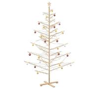 vidaXL Arbre de Noël en Bois Naturel 210 cm Bois Massif en pin, Salon, Arbre de Noël en Bois Moderne, Design Minimaliste, Décoration de Noël Beige, Décor Festif d'Intérieur, Simple en Pin