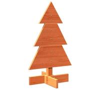 vidaXL Sapin de Noël à décorer 60 cm pin massif cire brune