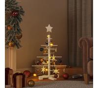 vidaXL Arbre de Noël en bois pour décoration 75 cm bois massif de pin