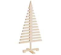vidaXL Arbre de Noël en bois 90 cm – Bois massif de pin – Blanc (357994)