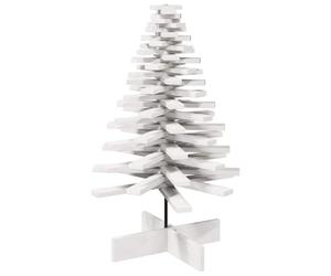 vidaXL Arbre de Noël en Bois pour décoration Blanc 100 cm pin Massif