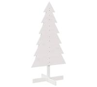 vidaXL Arbre de Noël en bois pour décoration 120 cm – pin massif – blanc