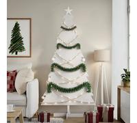 vidaXL Arbre de Noël en bois pour décoration blanc 180 cm pin massif