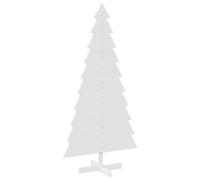 vidaXL Arbre de Noël en bois pour décoration blanc 180 cm pin massif