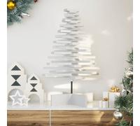 vidaXL Arbre de Noël en bois pour décoration blanc 80 cm pin massif
