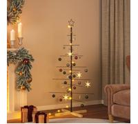 vidaXL Arbre de Noël en métal avec base en bois noir 150 cm 359604