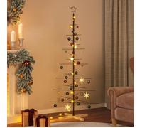 vidaXL Arbre de Noël en métal avec base en bois noir 180 cm 359605