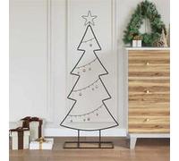 vidaXL Arbre de Noël en métal 125 cm – Acier noir minimaliste, déco contemporaine