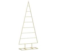 vidaXL Arbre de Noël en métal Doré 125 cm Acier Peint par Poudre, Arbre de Noël en métal, Accent Moderne pour Salon, déco intérieure dorée, pièce maîtresse saisonnière