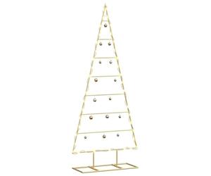 vidaXL Arbre de Noël en métal Doré 125 cm Acier Peint par Poudre, Arbre de Noël en métal Moderne, déco intérieure Festive, Accent en Acier, Ornement pour Salon, Touche saisonnière