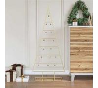 vidaXL Arbre de Noël en métal 125 cm Doré - Acier peint par poudre - 42019165