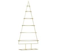 vidaXL Arbre de Noël en métal Doré 150 cm Acier Peint par Poudre, Arbre de Noël métal Contemporain, déco saisonnière, Ornement Chic, décor intérieur Unique, Beau Support
