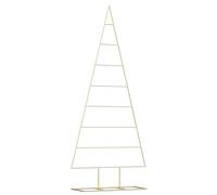 vidaXL Arbre de Noël en métal Doré 180 cm Acier Peint par Poudre, Arbre de Noël en métal, Accent Moderne pour Salon, déco intérieure dorée, pièce maîtresse saisonnière