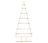 vidaXL Arbre de Noël en métal Doré 180 cm Acier Peint par Poudre, Arbre de Noël métal Contemporain, déco saisonnière, Ornement Chic, décor intérieur Unique, Beau Support