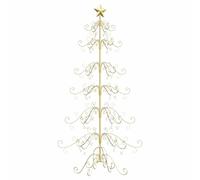 vidaXL Arbre de Noël en métal Doré 180 cm Acier Peint par Poudre, Décor de Salon, Sapin de Noël Traditionnel, pièce maîtresse des fêtes, Design élégant, déco d'intérieur