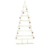 vidaXL Arbre de Noël en métal 209 cm Doré Acier peint par poudre Support unique