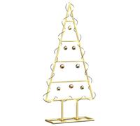 vidaXL Arbre de Noël en métal Doré 60 cm Acier Peint par Poudre, Arbre de Noël en métal, Accent Moderne pour Salon, déco intérieure dorée, pièce maîtresse saisonnière