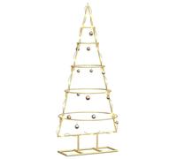 vidaXL Arbre de Noël en métal 42019152 Doré 90 cm Acier peint par poudre, contemporain