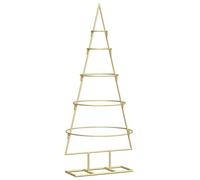 vidaXL Arbre de Noël en métal Doré 90 cm Acier Peint par Poudre, Arbre de Noël métal Contemporain, déco saisonnière, Ornement Chic, décor intérieur Unique, Beau Support