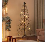 vidaXL Arbre de Noël en métal pour décoration noir 180 cm