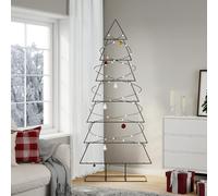 vidaXL Arbre de Noël en métal pour décoration noir 210 cm