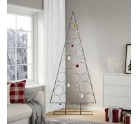 vidaXL Arbre de Noël en métal pour décoration Noir 210 cm, Arbre de Noël en métal, Support de Sapin de Noël en métal, décoration de Sapin de Noël en métal