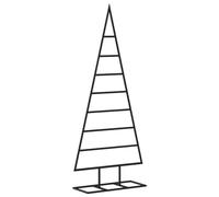 vidaXL Arbre de Noël en Métal pour Décoration, Sapin de Noël, Support d'arbre de Fête, Ornement de Noël Vacance Intérieur, Noir 125 cm