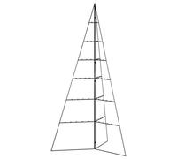 vidaXL Arbre de Noël en Métal pour Décoration, Sapin de Noël, Support d'arbre de Fête, Ornement de Noël Vacance Intérieur, Noir 140 cm