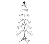 vidaXL Arbre de Noël en Métal pour Décoration, Sapin de Noël, Support d'arbre de Fête, Ornement de Noël Vacance Intérieur, Noir 180 cm