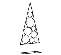 vidaXL Arbre de Noël en Métal pour Décoration, Sapin de Noël, Support d'arbre de Fête, Ornement de Noël Vacance Intérieur, Noir 60 cm