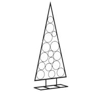 vidaXL Arbre de Noël en Métal pour Décoration, Sapin de Noël, Support d'arbre de Fête, Ornement de Noël Vacance Intérieur, Noir 125 cm