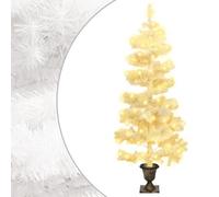 vidaXL Arbre de Noël hélicoïdal avec pot et LED Blanc 120 cm PVC