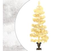 vidaXL Arbre de Noël hélicoïdal avec pot et LED Blanc 120 cm PVC