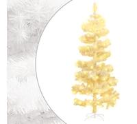 vidaXL Arbre de Noël hélicoïdal avec support et LED Blanc 150 cm PVC