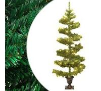 vidaXL Arbre de Noël Hélicoïdal Pré-éclairé avec Pot, Sapin de Noël avec LED, Décoration de Vacances, Ornement de Fête 344649 Jaune G