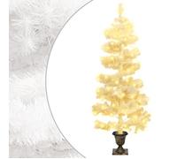 Kunstkerstboom met verlichting en pot 120 cm PVC wit344652