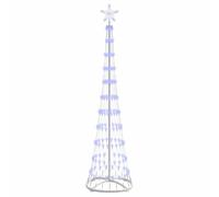 vidaXL Arbre de Noël LED avec 230 LED Bleu 51 x 51 x 190 cm Métal, Salon Moderne, guirlandes Lumineuses, déco de Noël, Ambiance Festive, Ornements pour l'arbre