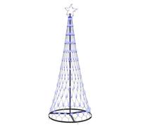vidaXL Arbre de Noël LED avec 230 LED Bleu 71 x 71 x 184,5 cm Métal, Salon Moderne, guirlandes Lumineuses, déco de Noël, Ambiance Festive, Ornements pour l'arbre